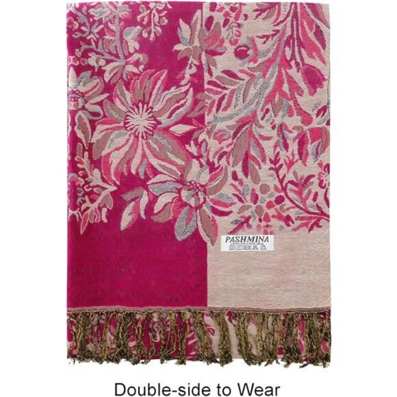 Silky Paisley Pashmina Shawl Scarf-Women's Soft Double-side Jacquard - Picture 6 of 6